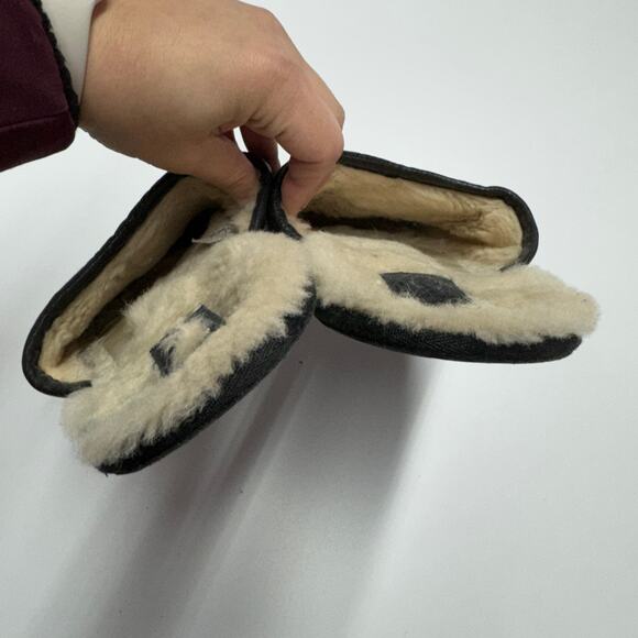 UGG Slippers Mens 12 Grey Plaid Scuff Tartan Fleece Lined - Picture 5 of 11